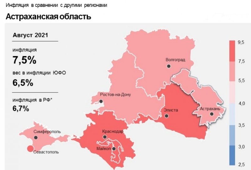 Астраханская область по уровню инфляции опередила другие регионы ЮФО - «Экономика»